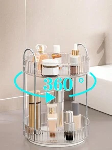 1PC Cosmetics Rotary Storage Rack, Vanity Bathroom Desktop Storage, Suitable For Dressing Table, Bathroom, Kitchen Placement, Rotating Makeup Organizer, 360° Rotating Skin Care Organizer, Bathroom Organizer - Multicolor - View 5