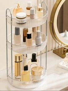 1PC Cosmetics Rotary Storage Rack, Vanity Bathroom Desktop Storage, Suitable For Dressing Table, Bathroom, Kitchen Placement, Rotating Makeup Organizer, 360° Rotating Skin Care Organizer, Bathroom Organizer - Multicolor - View 8