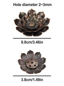 1 Stück, Lotus Räucherstäbchenhalter, Räucherbasis, Aromaascheauffangschale, Messing Räucherstäbchenhalter mit 6 Löchern und abnehmbarer Aschenbecher für Büro, Zuhause, Schlafzimmer, Yoga Raum und Teeraum. Rama Dekoration Rama