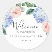 Gepersonaliseerde bloemenhuwelijksnaamstickers - Gepersonaliseerde labels met namen en data, ideaal voor huwelijksgunsten, uitnodigingen en evenementdecoraties, die een uniek en elegant tintje toevoegen aan uw viering