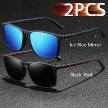 时尚复古格纹图案方形男女通用偏光时尚眼镜奢侈品牌设计师时尚眼镜时尚热带海滩度假夏季粉彩矩形眼镜闪亮材质优雅美学度假服装男士太阳镜经典驾驶钓鱼旅行购物户外运动旅游露营登山休闲护目镜复古旅行司机时尚眼镜男女眼镜海滩配饰眼镜太阳镜 - F426-2 - 查看 20