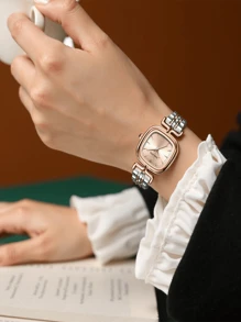 复古高端时尚优雅女士石英表，艺术复古设计，带钢带，配有表盒和表带调节器，是送给女朋友或母亲的绝佳礼物 - 銀色 - 查看 5