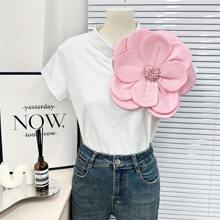 Handmade Beaded Luxurious Large Flower Brooch, Elegant Fashionable French Hair Clip Accessories Valentines Dress Accessories Pin For Clothes Bag Charm School