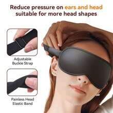 Mặt nạ ngủ, Mặt nạ ngủ, Mặt nạ ngủ chặn ánh sáng, Mặt nạ ngủ mềm mại thoáng khí cho phụ nữ, nam giới, Mặt nạ ngủ êm ái che mắt, Tấm che mắt mềm mại bằng mút hoạt tính 3D, Có thể điều chỉnh - màu đen - Xem 3