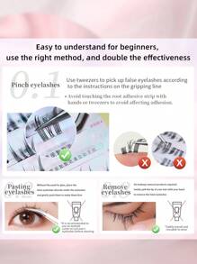120 cái/bộ, Chiều dài 11-12mm, Độ dày 0,07mm, Độ cong chữ C, Lông mi giả tự dính, Lông mi hoạt hình dễ thương tự nhiên và chân thực, Không cần keo dán, Lông mi xoăn 3D tự dính - C - Xem 6