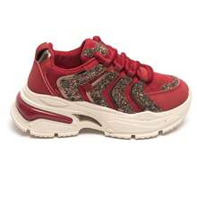 Fashionable Versatile Casual Glitter Platform Sneakers - Claret - View 2