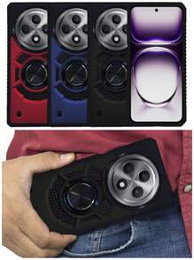 FUNDA CON ANILLO USO RUDO O CON CLIP PARA OPPO RENO 12F 5G - Rojo - Ver 5