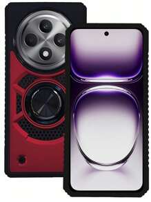 FUNDA CON ANILLO USO RUDO O CON CLIP PARA OPPO RENO 12F 5G - Rojo - Ver 1