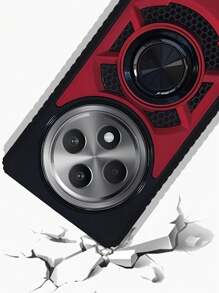 FUNDA CON ANILLO USO RUDO O CON CLIP PARA OPPO RENO 12F 5G - Rojo - Ver 3