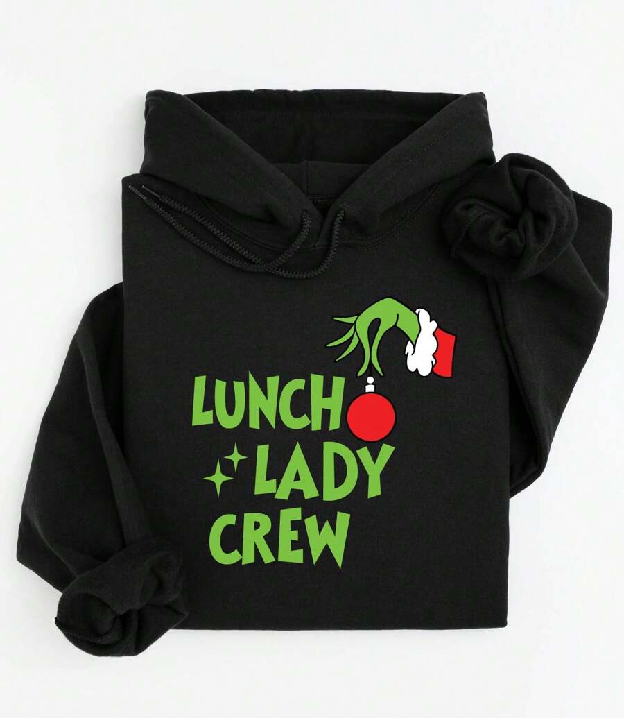 Christmas Lunch Lady Crew Hoodie, Cafeteria Crew Hoodies, Xmas School Staff Hoodie, School Crew Xmas Gift, Cafeteria Worker Hoodies. SD-911