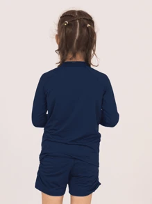 Children's Thermal Shirt With UV50 Sun Protection Unisex 6-8-10-12-14-16 Lavin Basic - Màu xanh hải quân - Xem 4