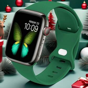 1 件男女通用时尚休闲硅胶蝴蝶扣表带，柔软舒适防水腕带兼容 38mm 40mm 41mm 45mm 46mm 44mm 42mm 49mm 表带，适用于系列 SE8/7/6/5/4/3/2/1 的替换配件