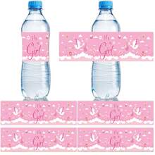 10PCS/Bag European And American Gender Reveal Baby Reveal Party Game Card Baby Shower Birthday Party Pink Water Bottle Sticker