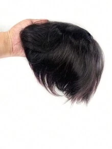 Prótesis capilar de cabello humano para hombres, sistema de reemplazo de peluca de encaje monofilamento duradero - Cabello liso, apto para todas las etnias - Natural Black - Ver 3