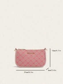 Bolsa Baguete com Alça de Corrente Feminina, Bolsa Feminina de Nicho Francês, Novo Design Moderno, Combinação com Textura Fashionista, Bolsa de Ombro/Axila/Transversal na Moda