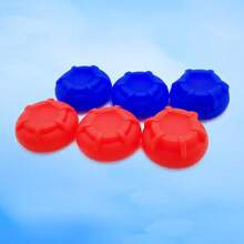 6 个硅胶操纵杆帽，蘑菇头按钮，防滑防汗设计的握把拇指杆，兼容 PS5/PS4/PS3/XB0X 系列 S/X/XB0X ONE/XB0X 360/SWITCH PRO 控制器，零售盒包装 - 彩色 - 查看 12