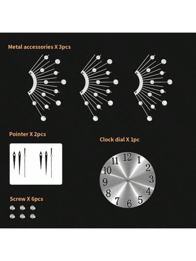 1pc Moderne Metal Wand Clock, Silent Art Home Living Room, Bedroom, Hotel, Cafe, Office, Ho warming Festival ation, Room Birthday Graduation Klok Bedroom Dormitory Back To School view 7