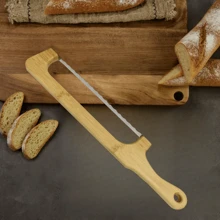 1 pieza Cuchillo cortador de pan de masa madre, cortador de pan para pan casero, cuchillo de arco para masa madre, sierra para pan para pan casero, diseño de arco de violín, cuchillo para masa madre para rebanar - color de registro - Ver 7