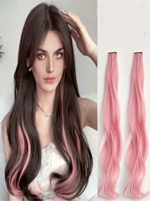 2 Pieces Curly Hair Extensions With Clips For Women - Colorful Protrusions, Invisible And Seamless, Perfect For Casual Wear Or Vacation[ Random Color ] - Multicolor - View 7