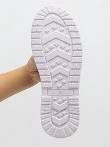 女士金属装饰舒适防滑针织透气棕色运动鞋，运动风格休闲鞋，适合秋季日常穿着，软底跑步鞋 - 棕色 - 查看 8