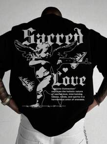 Oversize Streetwear Style T-Shirt For Men And Women In Black Cotton Mesh - 黑色 - 查看 3