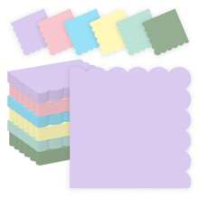 20 件/40 件/120 件，鸡尾酒餐巾，扇形餐巾 6.5 X 6.5 英寸一次性纸巾渐变色餐巾带扇形边缘，适用于晚餐婚礼生日派对用品，淡色彩虹 - 彩色 - 查看 13