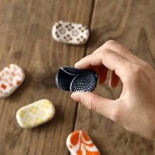 3/4/5pcs Random Style Ceramic Spoon Rest, Oval And Minimalist Design, Chopstick Holder, Kitchen Utensil Storage Box, Dining Table Decor Tray - Multicolor - View 2