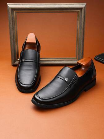 Men's Classic & Concise Loafers Business & Social & Leisure & Fashionable Shoes, Slip On, Soft Leather & Bottom Design Enhance Comfort Level