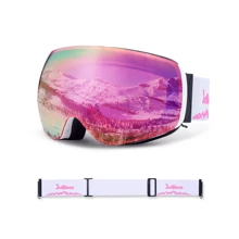 JetBlaze Gafas de esquí, gafas de esquí para hombres y mujeres, gafas para usuarios de gafas, gafas de snowboard para adultos, OTG, UV400, compatibles con casco protector, lente esférica antivaho, lente reflectante
