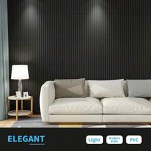 Aadesh 3D Wall Panel For Interior Wall Decoration, Made Of Lightweight PVC Material, Waterproof, Oil Resistant, Flame Retardant, Fluted Stripe Textured Pattern Design Wall Panel For Living Room, Lobby, Bedroom, Hotel, Office, Black/White, 11.81 Inches X 11.81 Inches (Includes Tape For Installation).