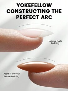 YOKEFELLOW 16ML Builder Nail Gel Polish 6 In 1, Large Capacity Clear Builder Gel For Nails Strengthen, And For Thickening Overlay, Building Apex, Extending Length, Shaping Nail, To Attach Gems / Jewels / As A Base Gel And Blooming Gel