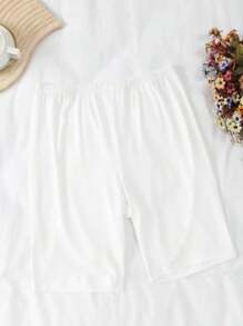 4 piezas Pantalones cortos de dormir informales para mujer de talla grande, pantalones cortos de estar en casa de talla grande con cintura elástica, suaves y cómodos