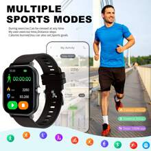 Smartwatch Bluetooth Call, Message Alert, Weather Forecast, Custom Dial, Compatible With Android And Ios - Black - View 5