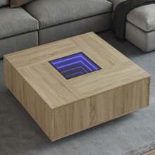 VidaXL Coffee Table With Infinity LED Sonoma Oak 100x100x40 Cm