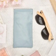 1 件迷你便携式自动关闭防刮皮革纹理金箔眼镜/太阳镜盒