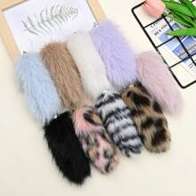 1 件时尚毛绒狐狸尾巴钥匙扣毛绒尾巴吊坠汽车钥匙圈毛绒绒球饰物包钥匙链礼品配饰女士男士冬季女士礼物