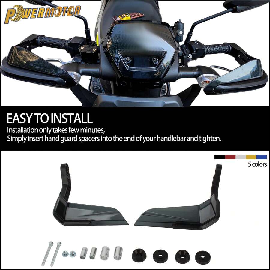 PowerMotor 摩托车通用 7/8 英寸车把保护器适用于踏板车山地电动自行车刹车杆保护器带铝合金越野摩托车 - 均碼 - 查看 1