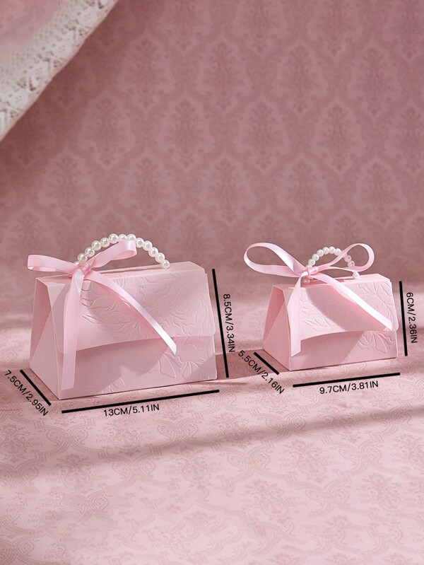10 pièces, sacs cadeaux décoratifs en faux perles, sacs d'emballage de fête simples, boîtes cadeaux décoratives en papier avec poignée en perle, boîtes cadeaux roses raffinées pour la Saint-Valentin, les cadeaux de mariage, boîtes à bonbons avec impression en relief de fleurs, mini sacs d'emballage, boîtes cadeaux, petites boîtes cadeaux, cadeaux de mariage, boîtes à bonbons de Noël et de mariage, boîtes à bonbons de mariage haut de gamme, boîtes vides, boîtes souvenirs haut de gamme non pliantes