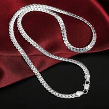 50cm 925 Sterling Silver Luxury Brand Design Noble Necklace Chain For Woman Men Fashion Wedding Engagement Jewelry