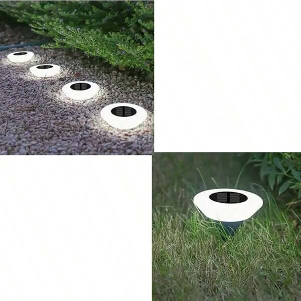 4pcs Solar Garden Path Lights, Outdoor Decor Lamps For Garden, Lawn, Pathway, Patio