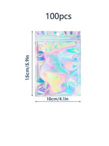 Holographic Colorful Self-Sealing Bags For Jewelry Gift Packaging, Perfect For Holiday Storage And DIY Projects, Thickened OPP Material, Resealable Multi-Purpose Seal Bags Ideal For Christmas, Thanksgiving, New Year, And Valentine's Day Gifts, Stylish Transparent Storage Solution For Accessories And Back To School Essentials