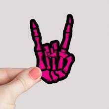 1/2/3pcs Rock Skeleton Sticker, Skeleton Sticker, Rock And Roll Sticker, Skeleton Hand Sticker, Laptop Sticker, Water Bottle Sticker, Halloween Stickers,Self-Adhesive, Single Use, Fade-Resistant, Perfect For Laptops, Water Bottles,School Supplies,Back To School - Multicolor - View 4