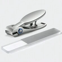 Obcinacz do paznokci ze stali nierdzewnej - konstrukcja odporna na zachlapanie, szerokie otwarcie do grubych paznokci, precyzyjne przycinanie, obcinacz do paznokci do manicure domowego z pilnikiem do paznokci, obcinacz do paznokci o dużych ustnikach, pojedynczy zestaw odporny na zachlapanie, odpowiedni do grubych i twardych paznokci u stóp i stóp dorosłych