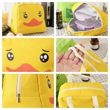 1 件卡通午餐盒保温袋，带餐具和饮料储存的保温午餐袋，牛津布铝箔野餐袋，时尚可爱卡通午餐手提包，适合工作、学校、户外、波西米亚风