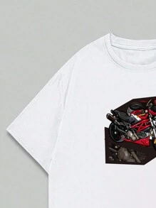 Car T-Shirt Streetwear Men's T-Shirt Cotton Comfort Premium Soft Breathable - trắng - Xem 2