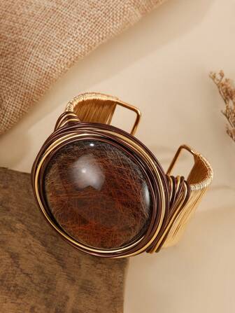 Handgjord tungindustripärlvävning, lindning, aluminiumtrådsträckning, plastharts, Mibo, Västasien, Mellanöstern, bankettsemester, trendigt retro populärt armband