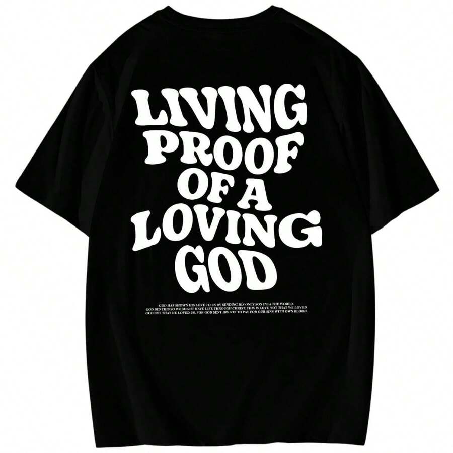 Men's Oversized T-Shirt Streetwear Loose Shirt Large Print And High Collar Street Style New Arrival Unmissable Promotion Shipping Now - 黑色 - 查看 1