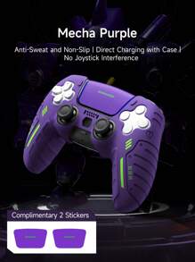 Paquete de 3 estuches protectores de silicona para control de PlayStation5 + Juego de pegatinas, compatibles con PlayStation5/4, Controlador, antideslizante, antisuded, antipolvo, anti-arañazos, mejora el agarre para una mejor experiencia de juego, disponible en negro/morado/rosa - Multicolor - Ver 15