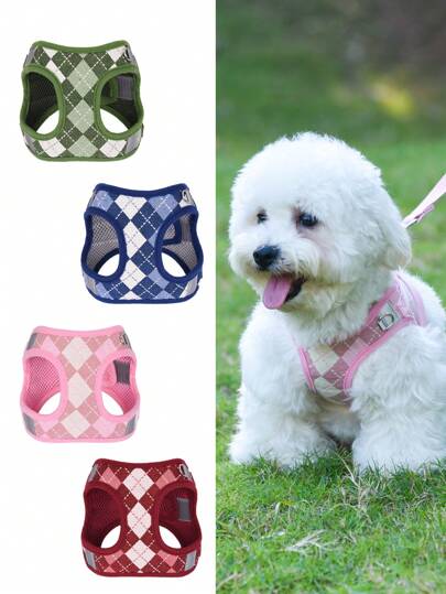 HP259 Diamond Pattern Adjustable Pet Harness