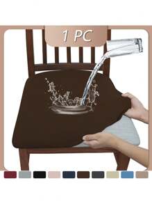1pc Chair Cover Milk Silk Elastic Waterproof Bench Cover Hotel Restaurant Table Chair Cover